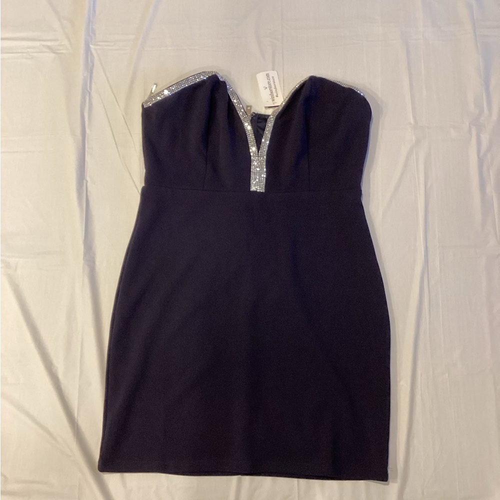 Windsor Strapless Dress with Silver Accents